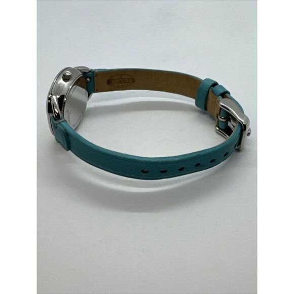 Fossil Sculptor ES3559 Women Blue Leather Analog Silver Dial Quartz Watch JNA347 - Picture 7 of 11